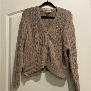 For The Republic Beige Cable Knit Sweater